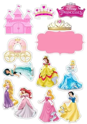 Princezny Disney se jménem oslavence – jedlý papír k výřezu