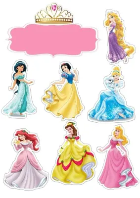 Princezny Disney se jménem oslavence 2 – jedlý papír k výřezu