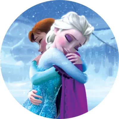 Frozen – Objetí – jedlý obrázek na dort