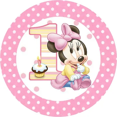 Minnie – 1. narozeniny – jedlý obrázek na dort