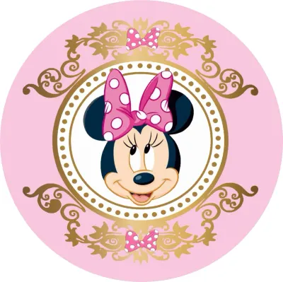 Minnie – Gold – jedlý obrázek na dort