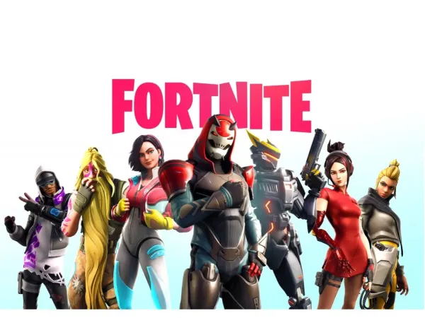 Obdélníkový jedlý obrázek na dort – Fortnite, růžové logo a rohatý bojovník (růžová, černá, bílá)