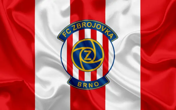 Obdélníkový jedlý obrázek na dort – Zbrojovka Brno, znak na červeno-bílé vlajce (červená, bílá, modrá)