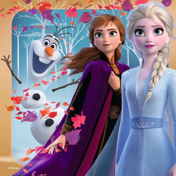 Obdélníkový jedlý obrázek na dort – Frozen čtverec (modrá, fialová, bílá)
