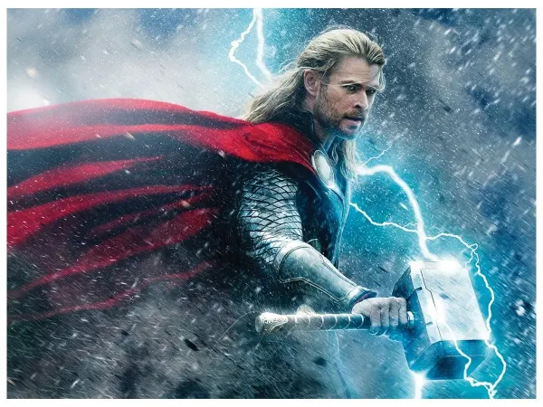 Obdélníkový jedlý obrázek na dort – Avengers, Thor (modrá, červená, šedá)