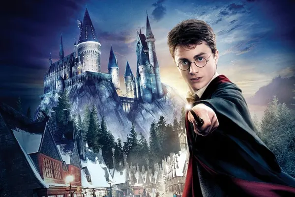 Obdélníkový jedlý obrázek na dort – Harry Potter, Prasinky (modrá, černá, bílá)