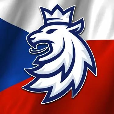 Kulatý jedlý obrázek na dort – Hokej, český lev na pozadí vlajky (modrá, bílá, červená)
