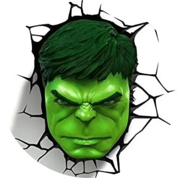Kulatý jedlý obrázek na dort – Hulk, rozzuřená tvář prorážející zeď (zelená, černá, šedá)