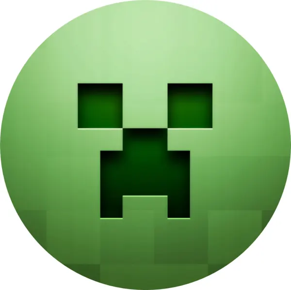 Kulatý jedlý obrázek na dort – Minecraft Creeper (zelená, černá)