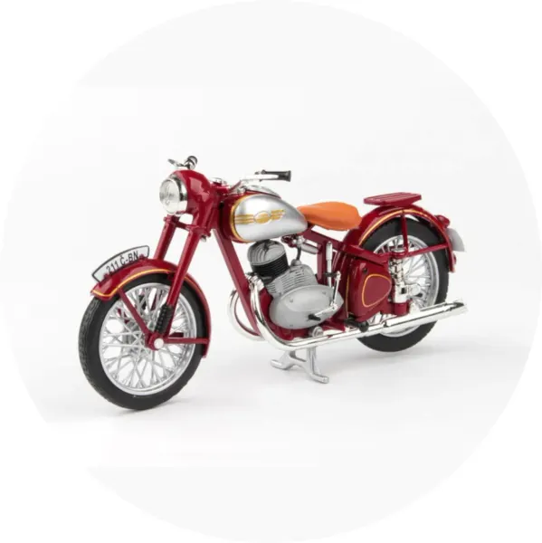 Kulatý jedlý obrázek na dort – Motorka, Jawa (červená, stříbrná, šedá)