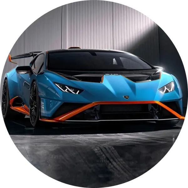 Kulatý jedlý obrázek na dort – Sporťák, Lamborghini (modrá, šedá, žlutá)