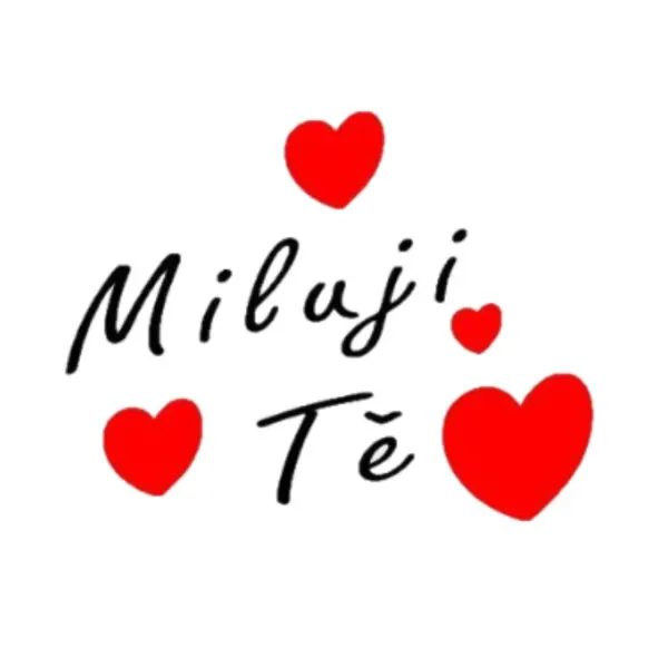 Kulatý jedlý obrázek na dort – Miluji tě (červená, černá, bílá)