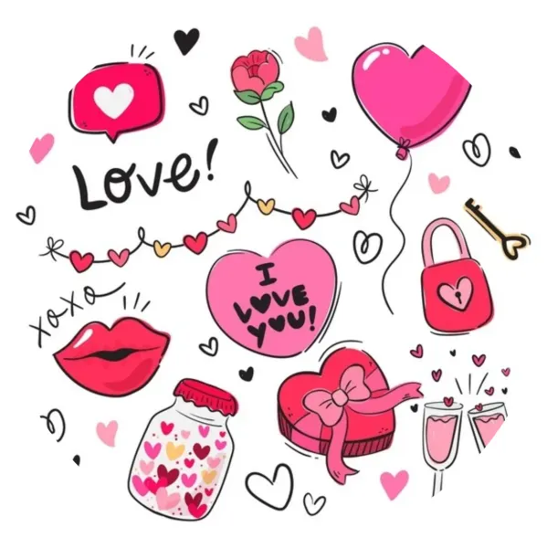 Kulatý jedlý obrázek na dort – Young Love (červená, růžová, bílá)