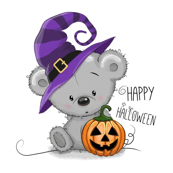 Kulatý jedlý obrázek na dort – Halloween Love (fialová, šedá, žlutá)