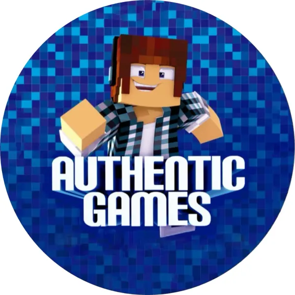 Kulatý jedlý obrázek na dort – Minecraft, Authentic Games na modré mozaice (modrá, bílá, hnědá)