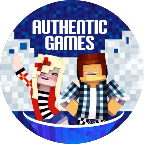 Kulatý jedlý obrázek na dort – Minecraft, Authentic Games dvojice na modré (modrá, bílá, červená)