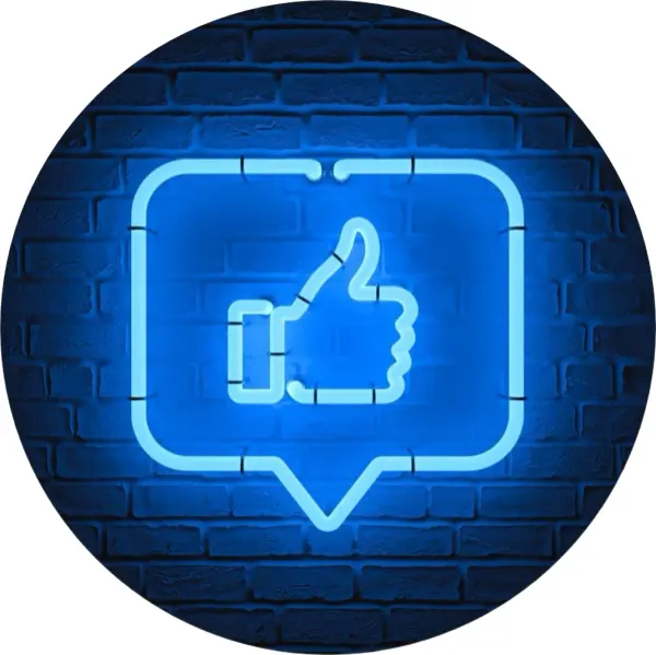Kulatý jedlý obrázek na dort – Facebook, Like (modrá, černá)