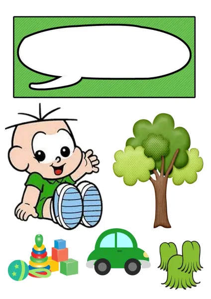 Obdélníkový jedlý papír k výřezu – Chlapeček (zelená, bílá, modrá)