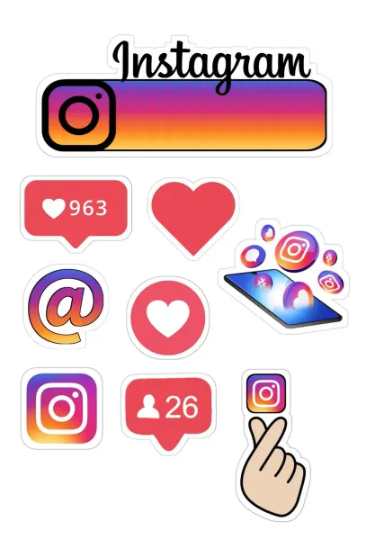 Obdélníkový jedlý papír k výřezu – Instagram (růžová, fialová, žlutá)