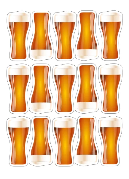 List jedlých koleček na cupcakes – Pivo (žlutá, bílá, hnědá)