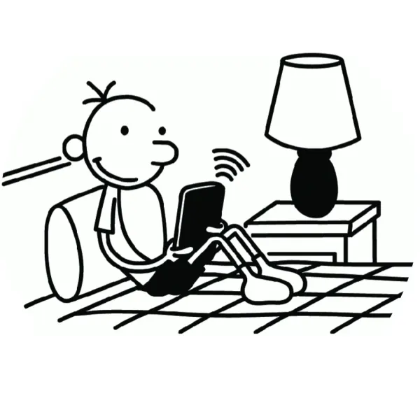 Kulatý jedlý obrázek na dort – Wimpy Kid (bílá, černá)