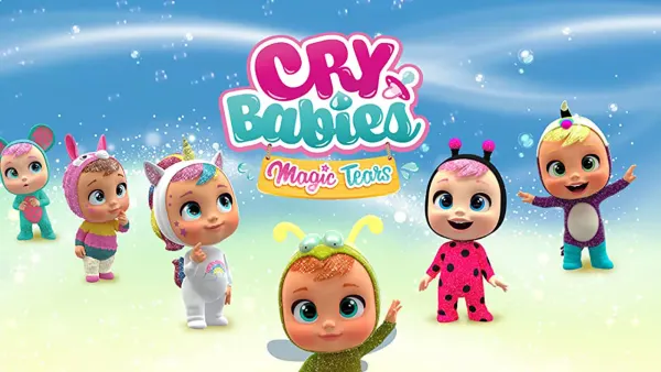 Obdélníkový jedlý obrázek na dort – Cry Babies (modrá, růžová, bílá)