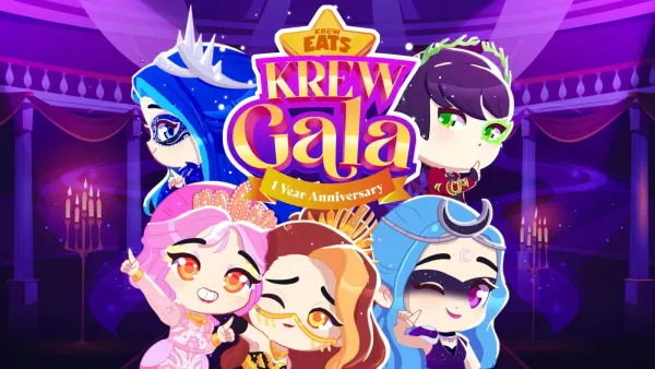 Obdélníkový jedlý obrázek na dort – Krew Gala (fialová, modrá, růžová)