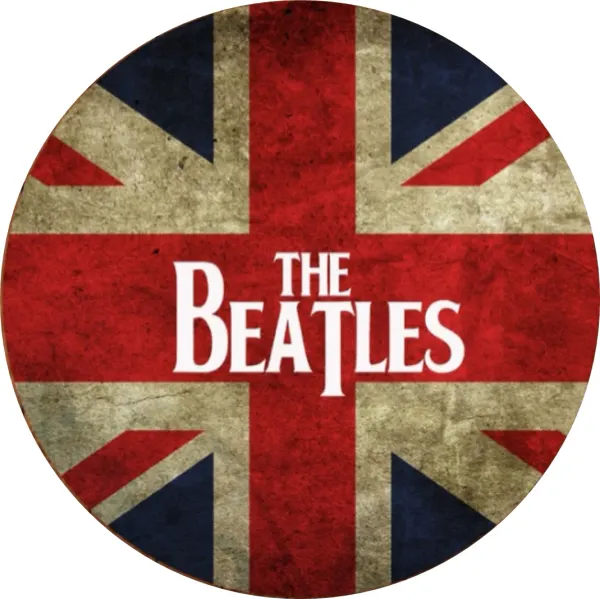 Kulatý jedlý obrázek na dort – Beatles (červená, modrá, bílá)