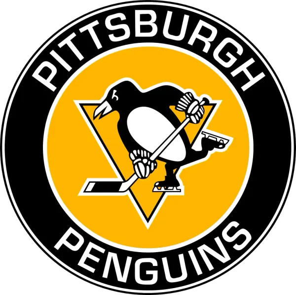 Kulatý jedlý obrázek na dort – Hokej Pittsburgh (černá, žlutá, bílá)