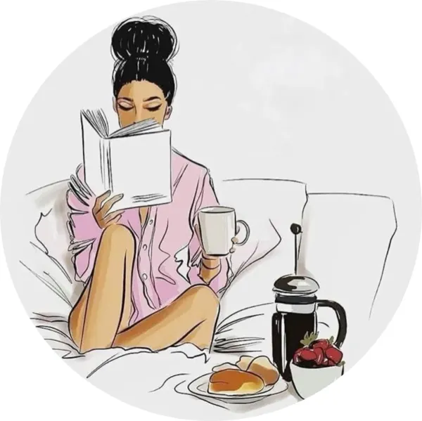 Kulatý jedlý obrázek na dort – Relax (růžová, bílá, černá)