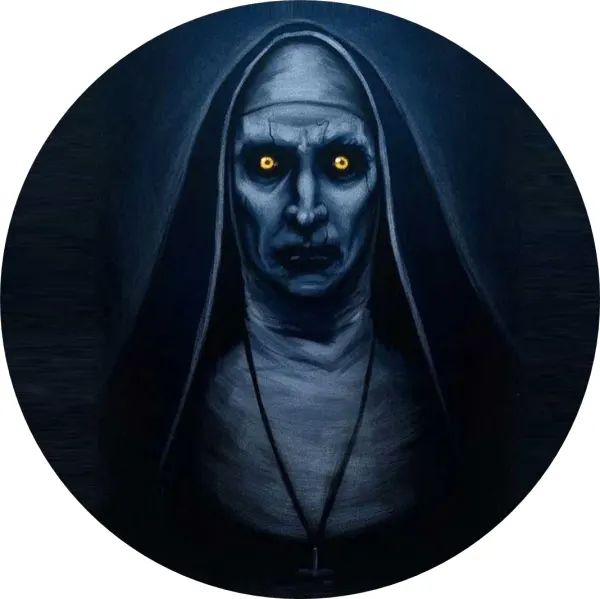 Kulatý jedlý obrázek na dort – Valak (černá, modrá, žlutá)