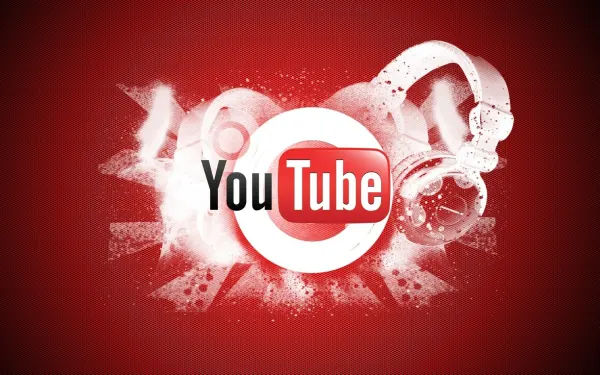 Obdélníkový jedlý obrázek na dort – YouTube, logo se sluchátky a cákanci (červená, bílá, černá)