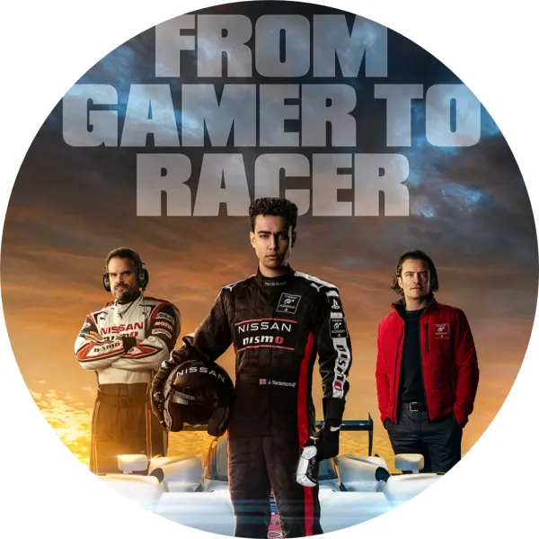 Kulatý jedlý obrázek na dort – Gran Turismo, Trojice postav a nápis (černá, červená, modrá)