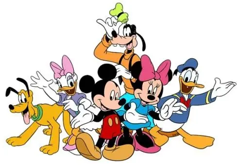 Obdélníkový jedlý obrázek na dort – Walt Disney (žlutá, červená, modrá)