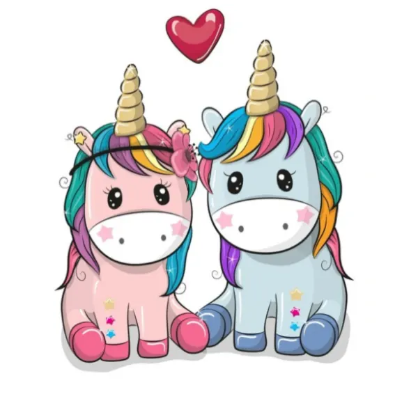 Kulatý jedlý obrázek na dort – Jednorožci, Unicorn (růžová, modrá, červená)