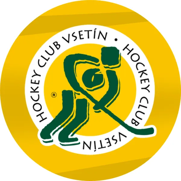 Kulatý jedlý obrázek na dort – HC Vsetín (žlutá, zelená, bílá)