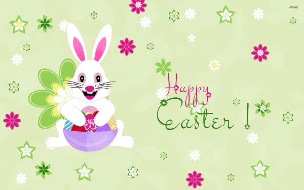 Obdélníkový jedlý obrázek na dort – Happy Easter Bunny (zelená, bílá, růžová)