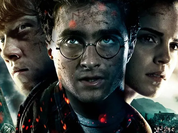 Obdélníkový jedlý obrázek na dort – Harry Potter Relikvie smrti (černá, modrá, červená)