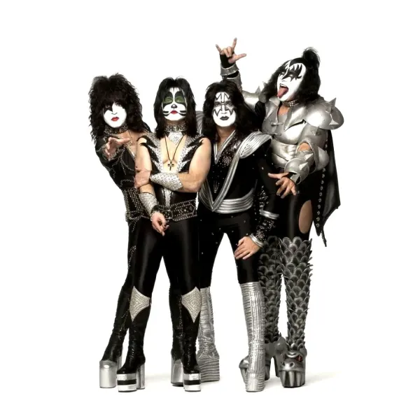 Obdélníkový jedlý obrázek na dort – Kiss (černá, stříbrná, bílá)