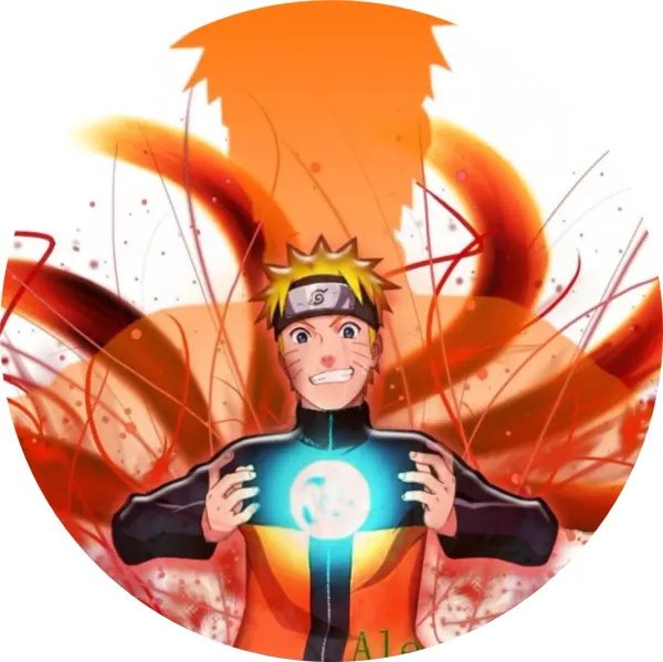 Kulatý jedlý obrázek na dort – Naruto, modrá energetická koule a plameny (žlutá, červená, černá)
