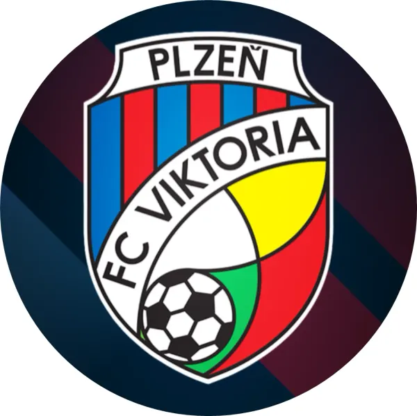 Kulatý jedlý obrázek na dort – Viktoria Plzeň, erb na tmavém pruhovaném pozadí (modrá, červená, žlutá)