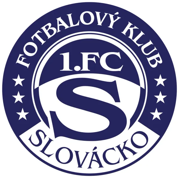 Kulatý jedlý obrázek na dort – FC Slovácko (modrá, bílá)