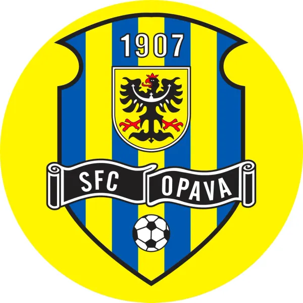 Kulatý jedlý obrázek na dort – SFC Opava (žlutá, modrá, černá)