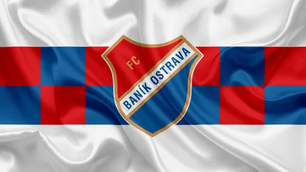 Obdélníkový jedlý obrázek na dort – Baník Ostrava (bílá, modrá, červená)