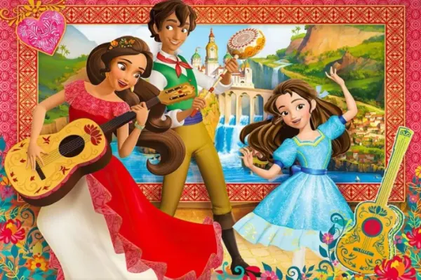 Obdélníkový jedlý obrázek na dort – Elena z Avalouru (červená, modrá, žlutá)