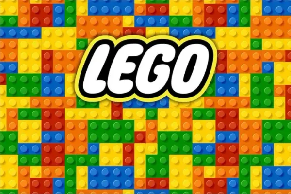Obdélníkový jedlý obrázek na dort – Lego kostičky (červená, modrá, žlutá)