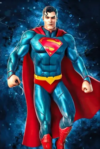 Obdélníkový jedlý obrázek na dort – Superman (modrá, červená, žlutá)