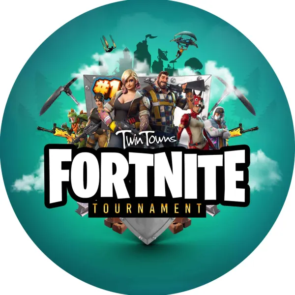 Kulatý jedlý obrázek na dort – Fortnite, Zelený (tyrkysová, bílá, černá)