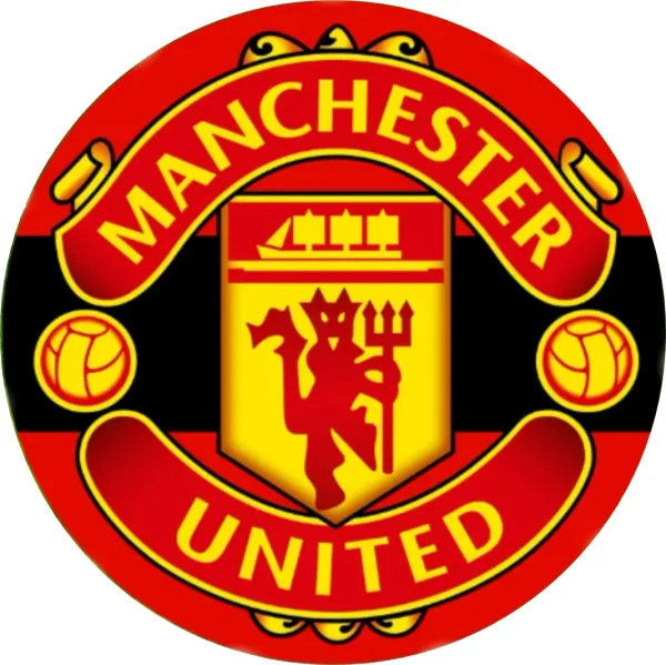 Kulatý jedlý obrázek na dort – Manchester United, Black (červená, černá, žlutá)