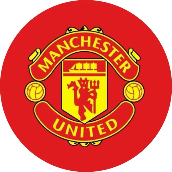 Kulatý jedlý obrázek na dort – Manchester Utd, Red (červená, žlutá, bílá)